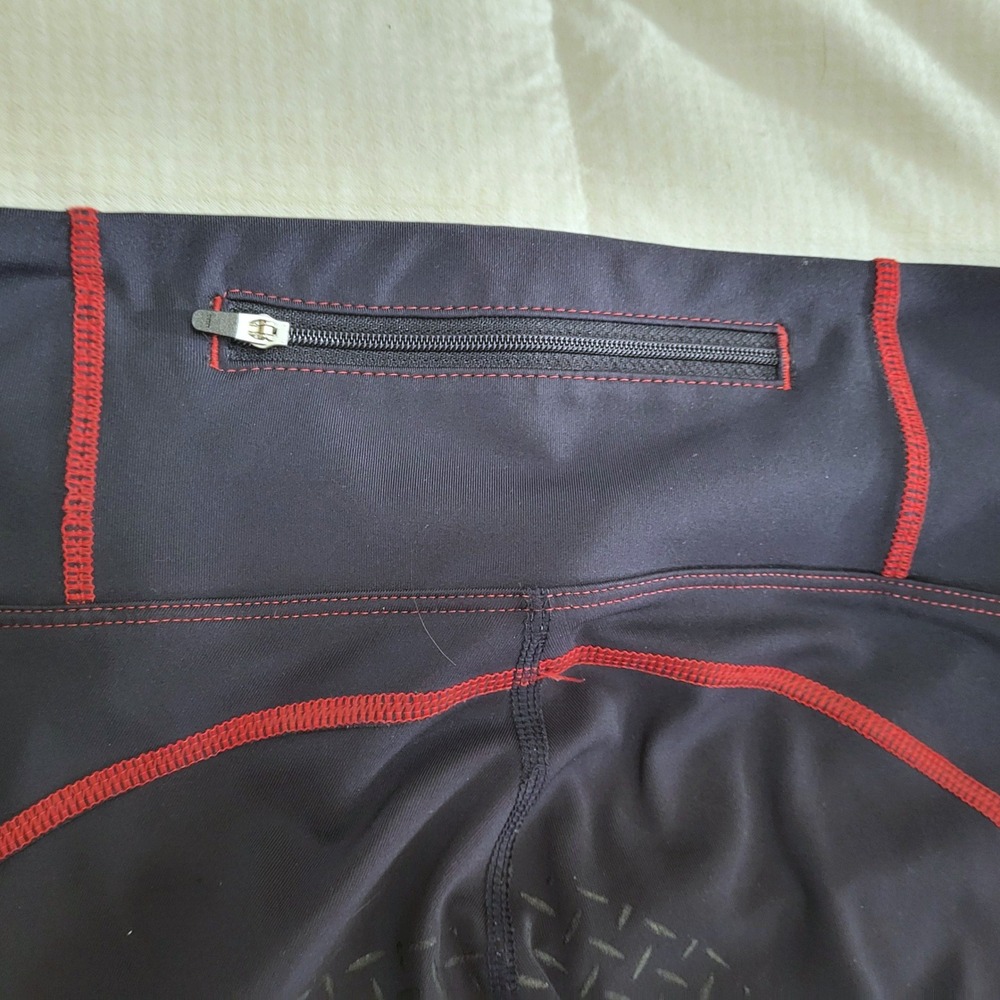 Ariat Tek Team Navy Red Full Seat Silicone Grip Equestrian Riding Pants Tights M - Picture 9 of 12